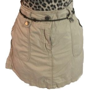 New York Company Skort  Size 8 Beige Light Academia  Pockets Mini Skirt Zip